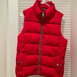 Bright red, puffer vest, Tommy Hilfiger, great condition!
